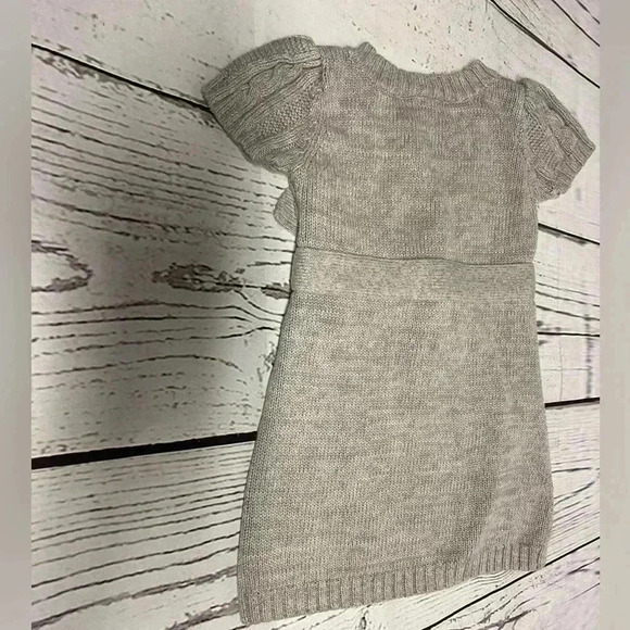 Old Navy Cable Knit Short Sleeve‎ Sweater Tie Dress Girls 18-24 Months - Picture 6 of 9